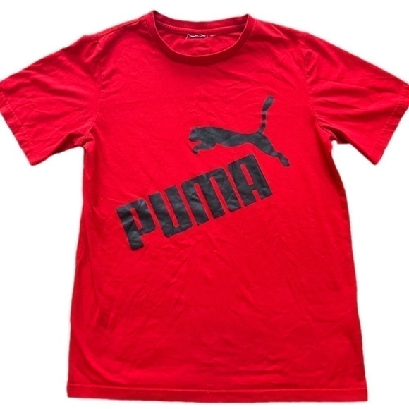 PUMA Teen Men’s Small Red & Black Short Sleeved T-Shirt, Preloved - Picture 1 of 2